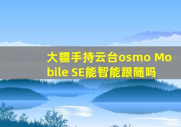 大疆手持云台osmo Mobile SE能智能跟随吗